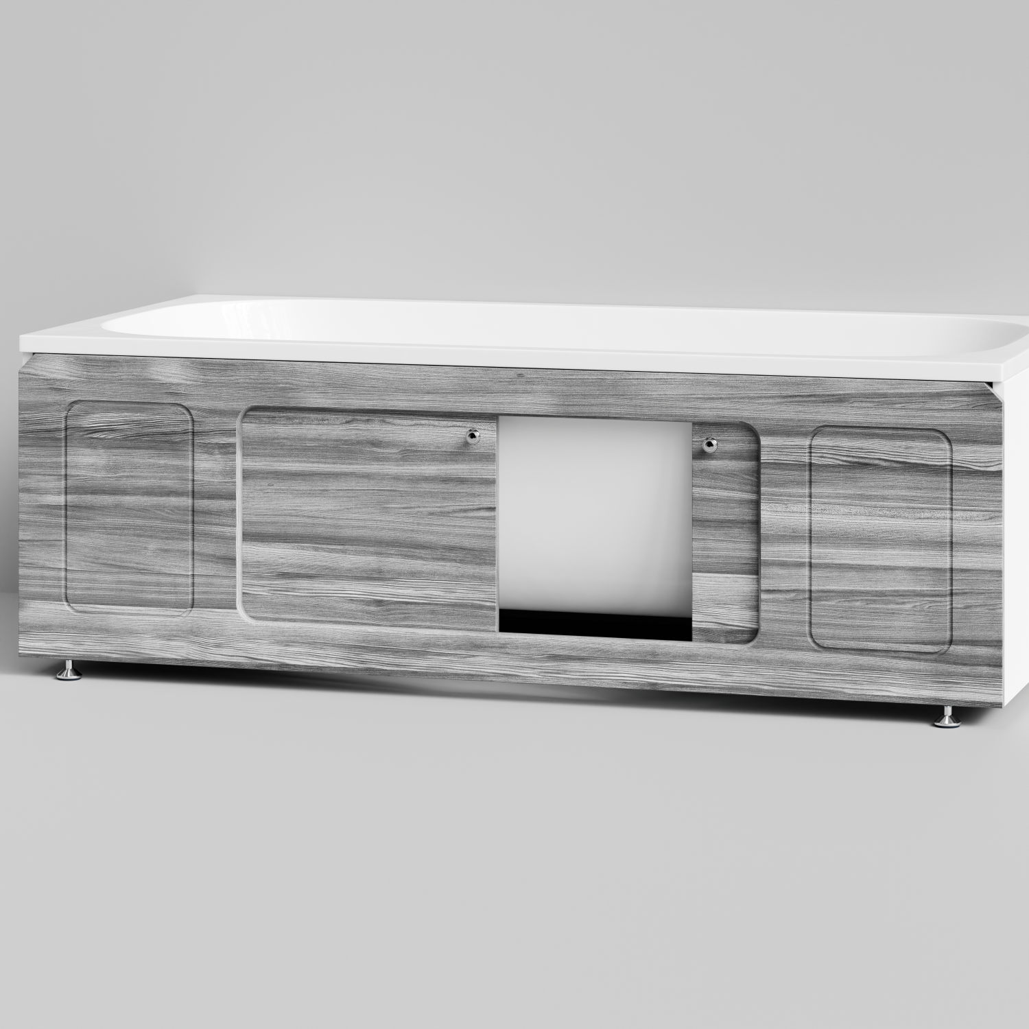 Экран под ванну Vod-ok Лидер 170 раздвижной Лиственница структурная контрастно-серая