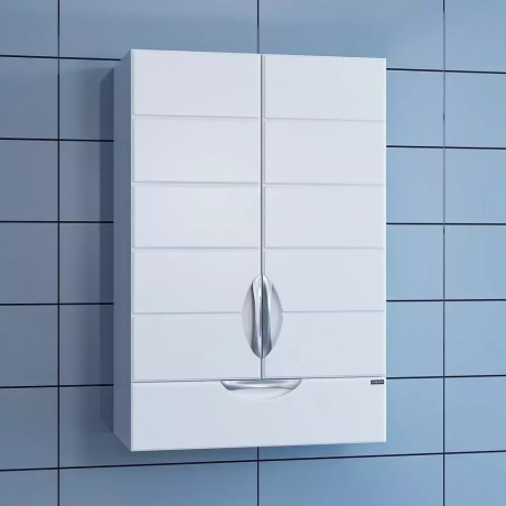 Шкаф навесной Санта Родос 60х90 с ящиком, белый