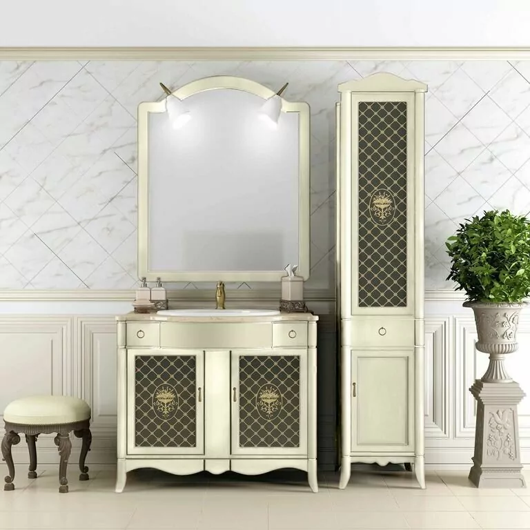 Зеркало Opadiris Виктория 90 свет, слоновая кость