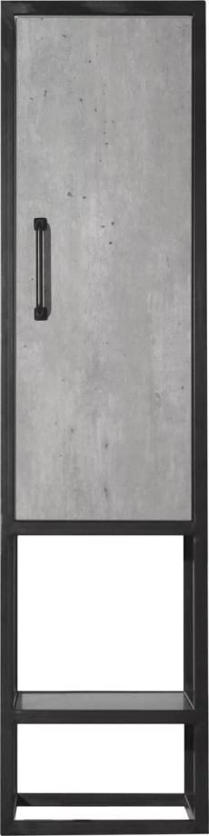 Пенал Style Line Лофт 30 R подвесной, с открытой полкой, бетон/черный