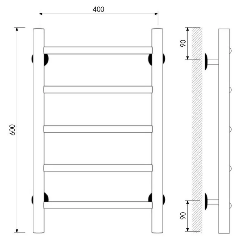 Полотенцесушитель водяной Laris Классик П5 400х600 белый матовый