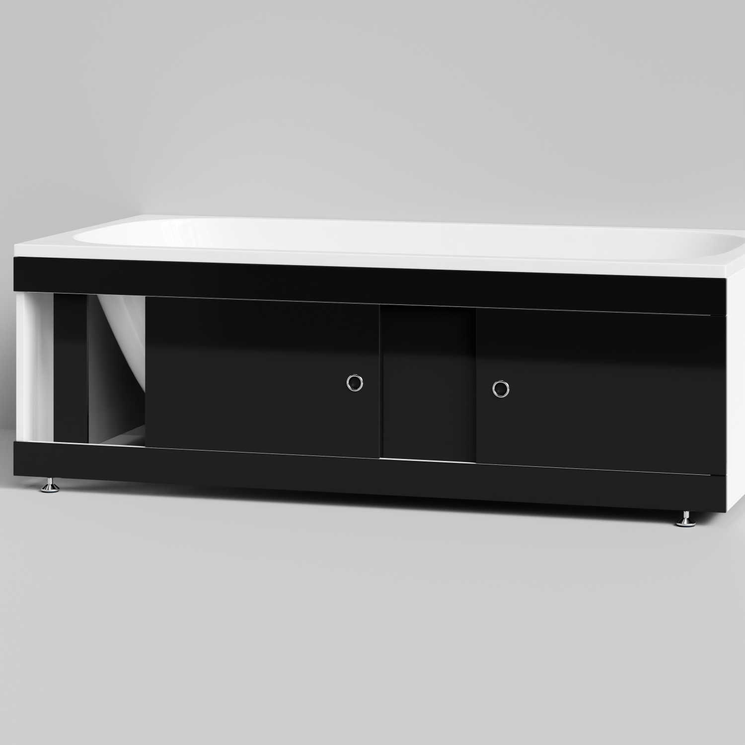 Экран под ванну Vod-ok Купе 170 раздвижной Черный глянец