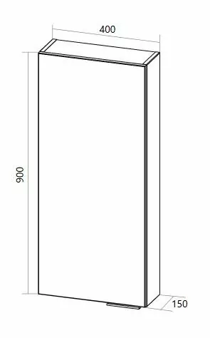 Шкаф навесной 1Marka Gaula 40П Black L, 1 дверь, черный
