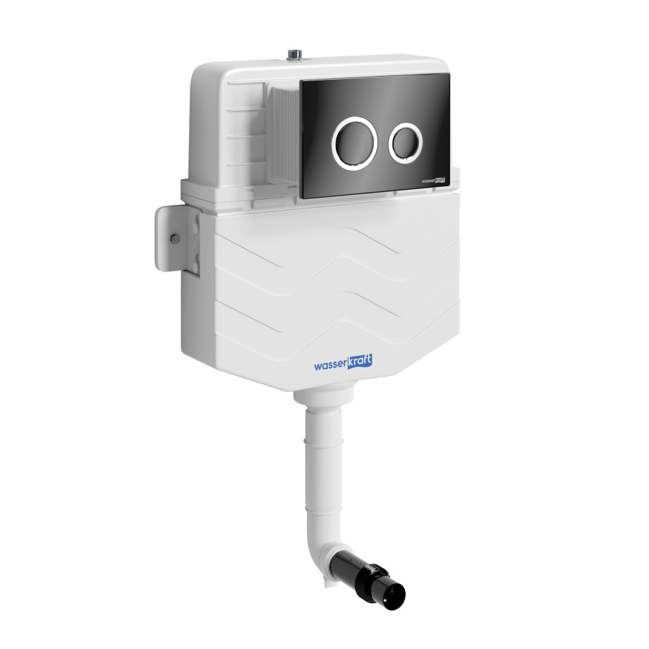 Смывной бачок WasserKraft Aller 10TLT.031.ME.PB01 скрытого монтажа, с кнопкой черный глянец