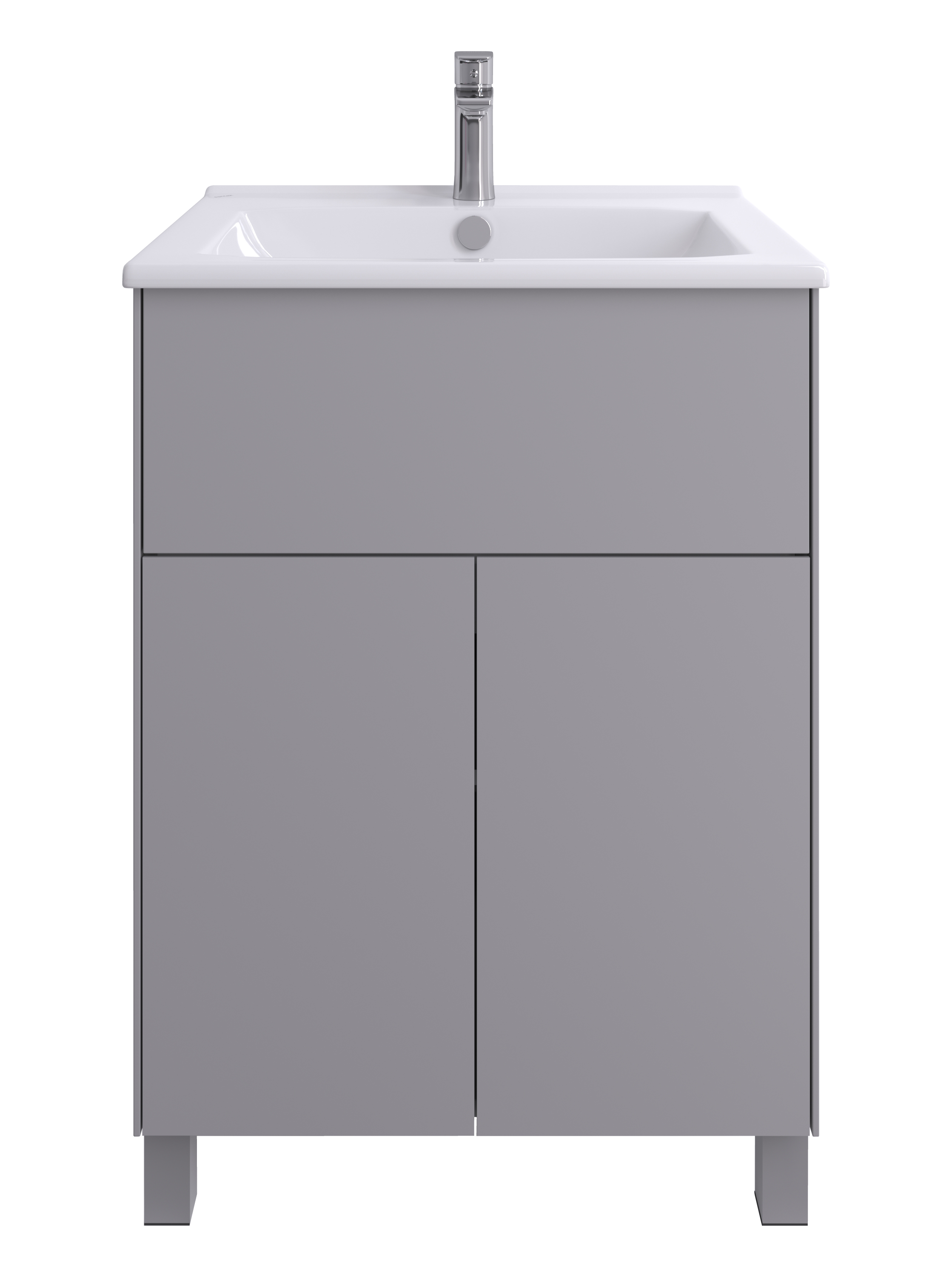 Тумба напольная Aquaton Форест Про 60 с раковиной Элина 60, туманный серый