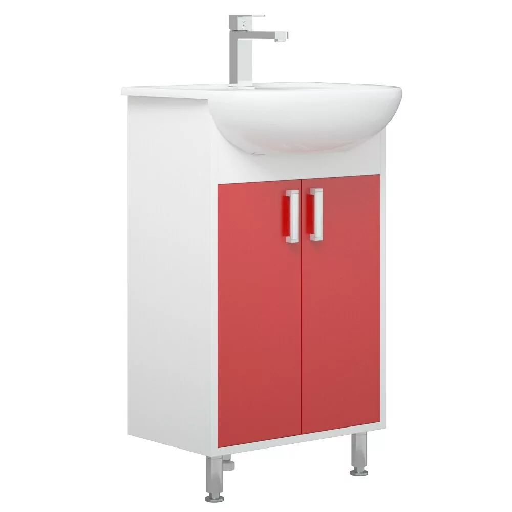 Тумба с раковиной Corozo Колор 50 напольная, красная