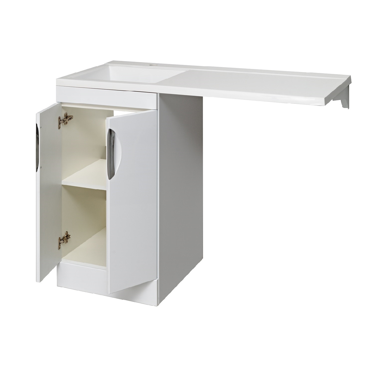 Тумба напольная Runo Лира 45 с раковиной Гамма 105 лайт правое крыло + кронштейн, белый