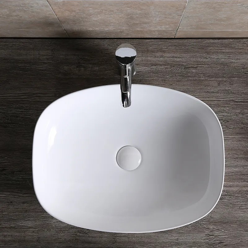 Раковина Ceruttispa CR0064 накладная, белая, прямоугольная 510х390х140