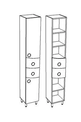 Пенал Corozo Ультра Флора 30 R напольный, белый