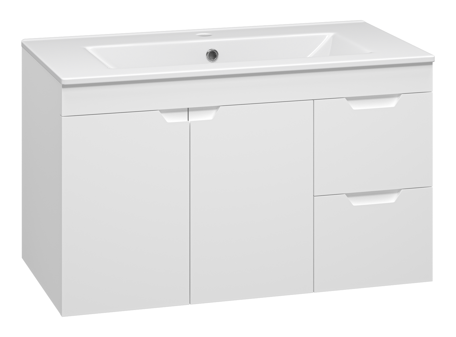 Тумба с раковиной Misty Оптима 90 подвесная, белый