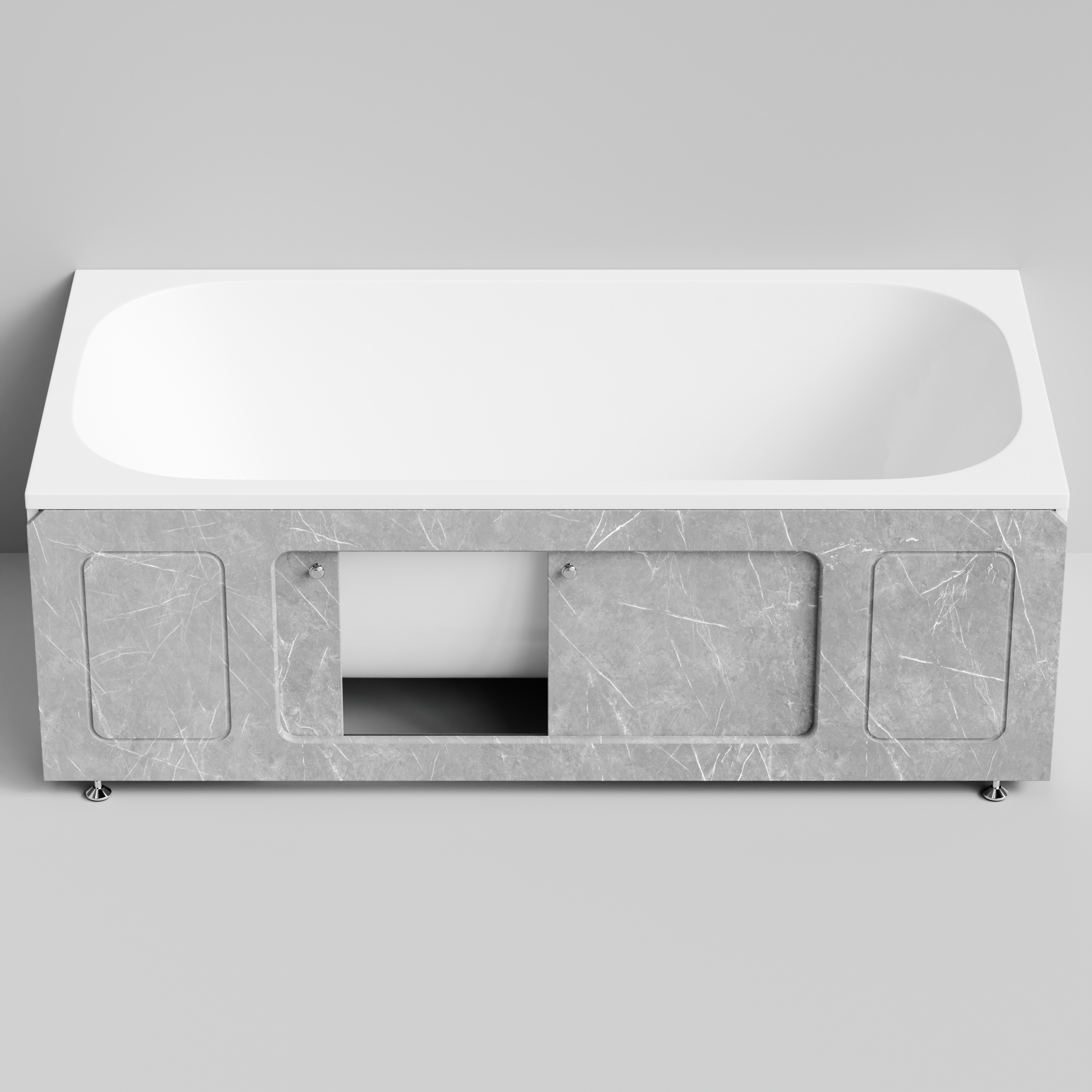 Экран под ванну Vod-ok Лидер 170 раздвижной Мрамор Белый софт тач