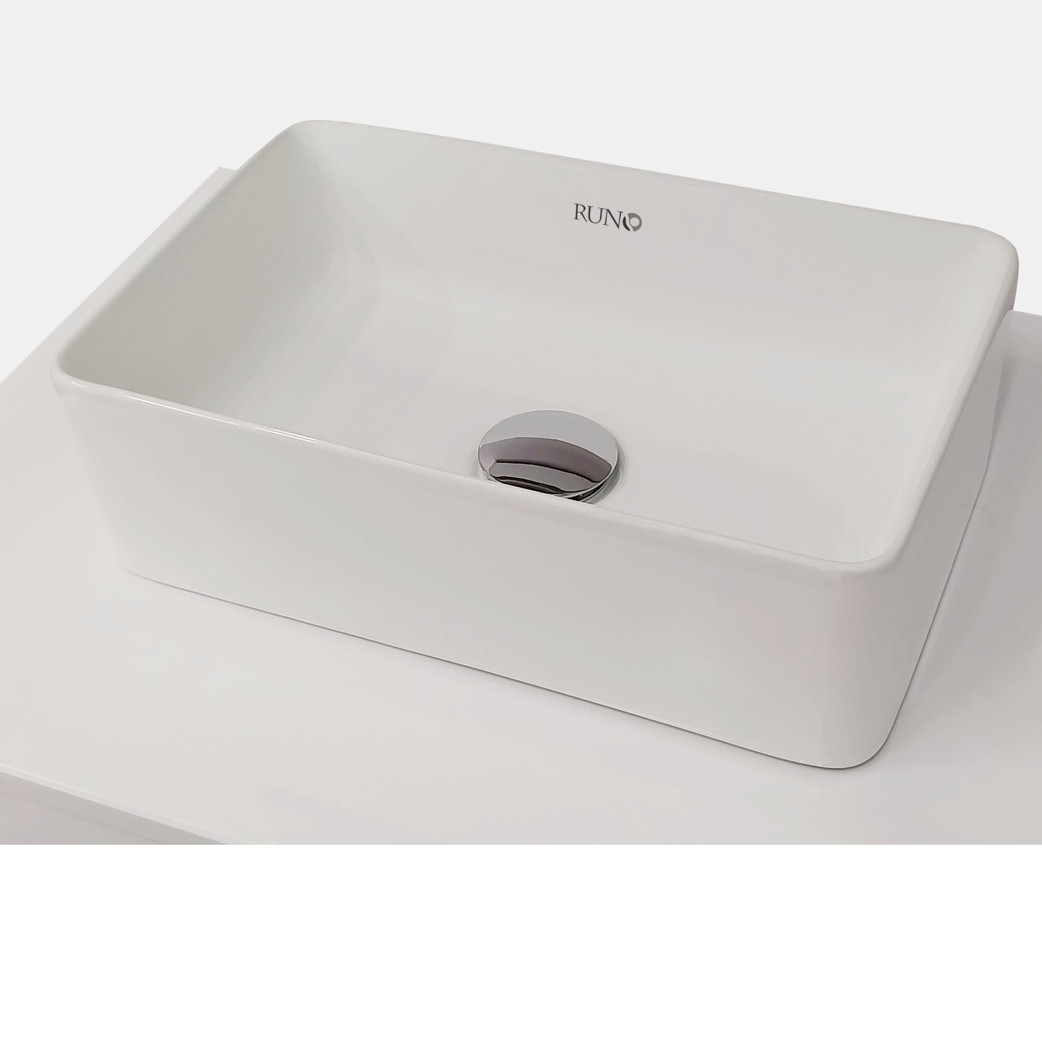 Раковина Runo DUO 38x24 прямоугольная, мини, белый