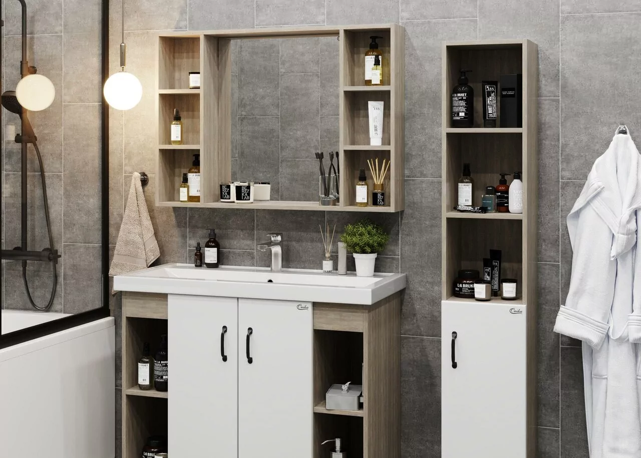 Зеркало-шкаф Onika Тимбер 100 дуб сонома от магазина Vanna-Vanna.ru!