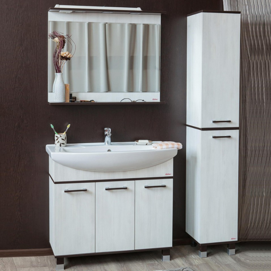 Тумба Sanflor Толедо 105 напольная, венге, северное дерево светлое