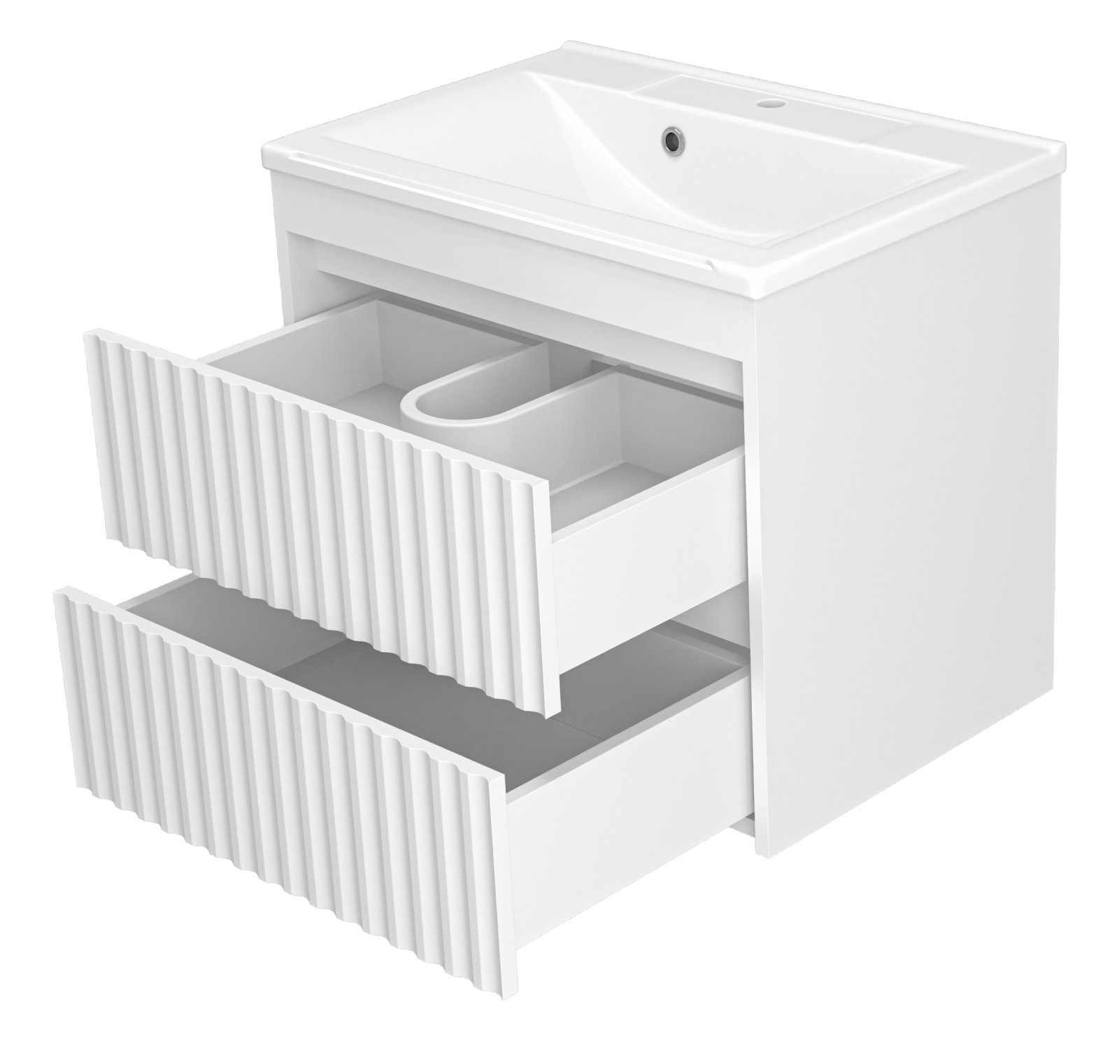 Тумба с раковиной Brevita Balaton 65 подвесная, белый