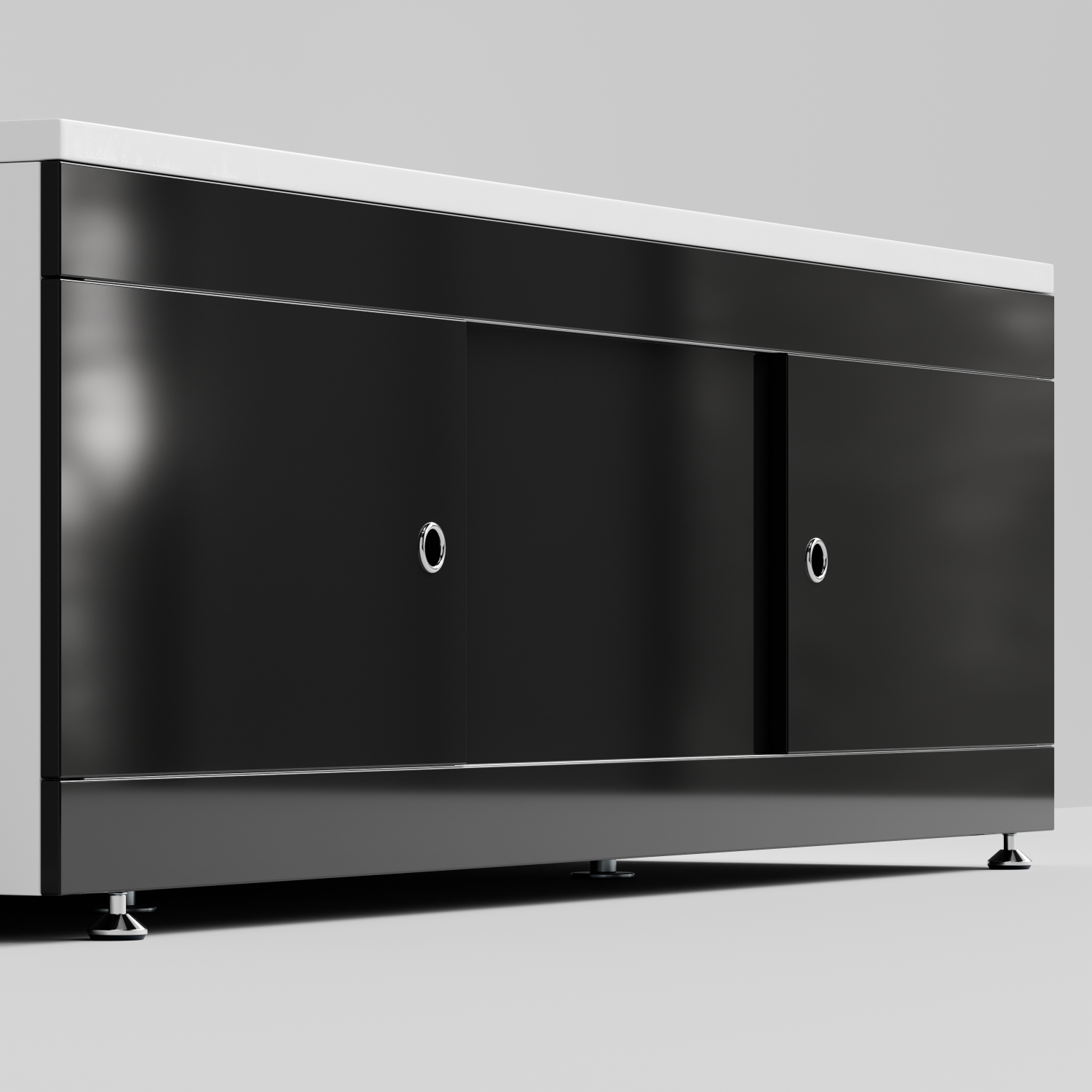 Экран под ванну Vod-ok Купе 180 раздвижной Черный глянец