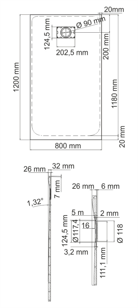 Поддон для душа WasserKRAFT Leine 35T06 от магазина Vanna-Vanna.ru!