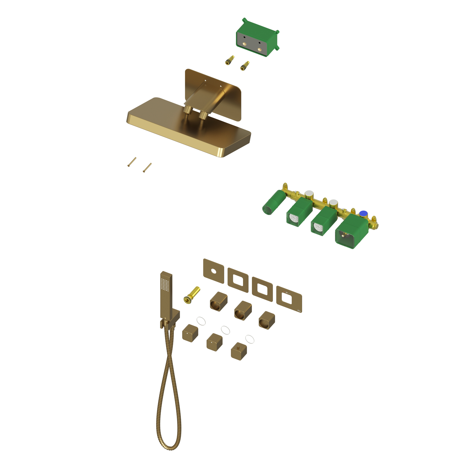 Душевая система встроенная с термостатом Timo Petruma SX-5249/17SM золото матовое