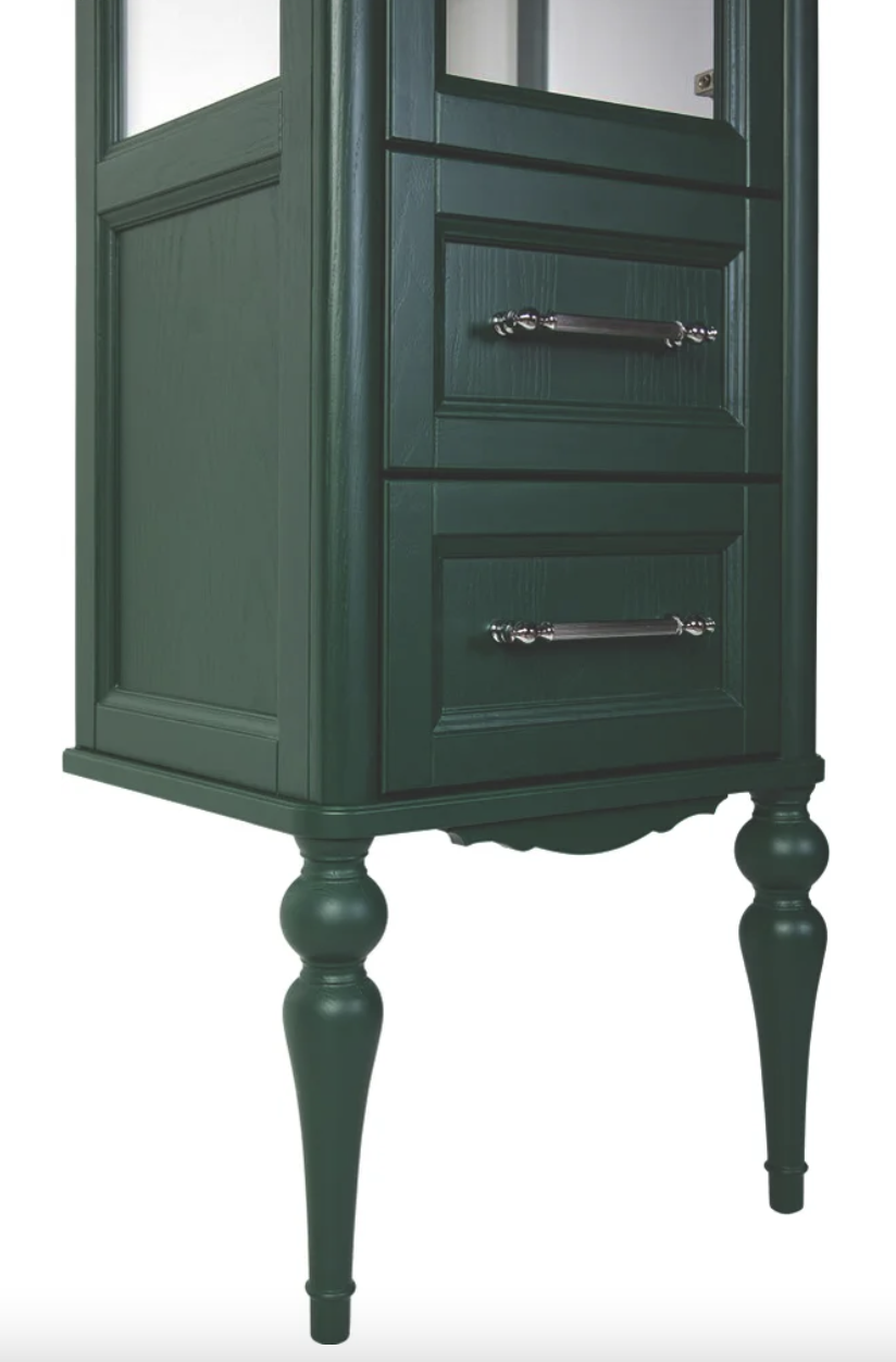 Пенал напольный ValenHouse Эстетика 50 R витрина, зеленый, хром