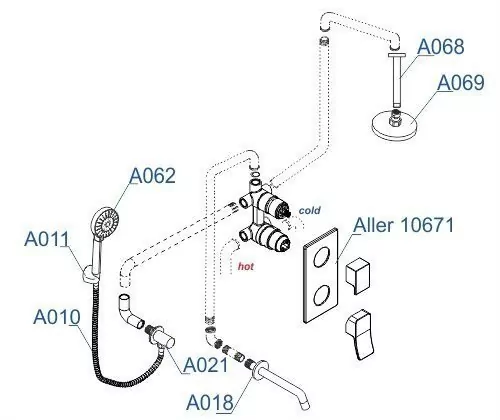 Душевой комплект WasserKraft A171668 хром