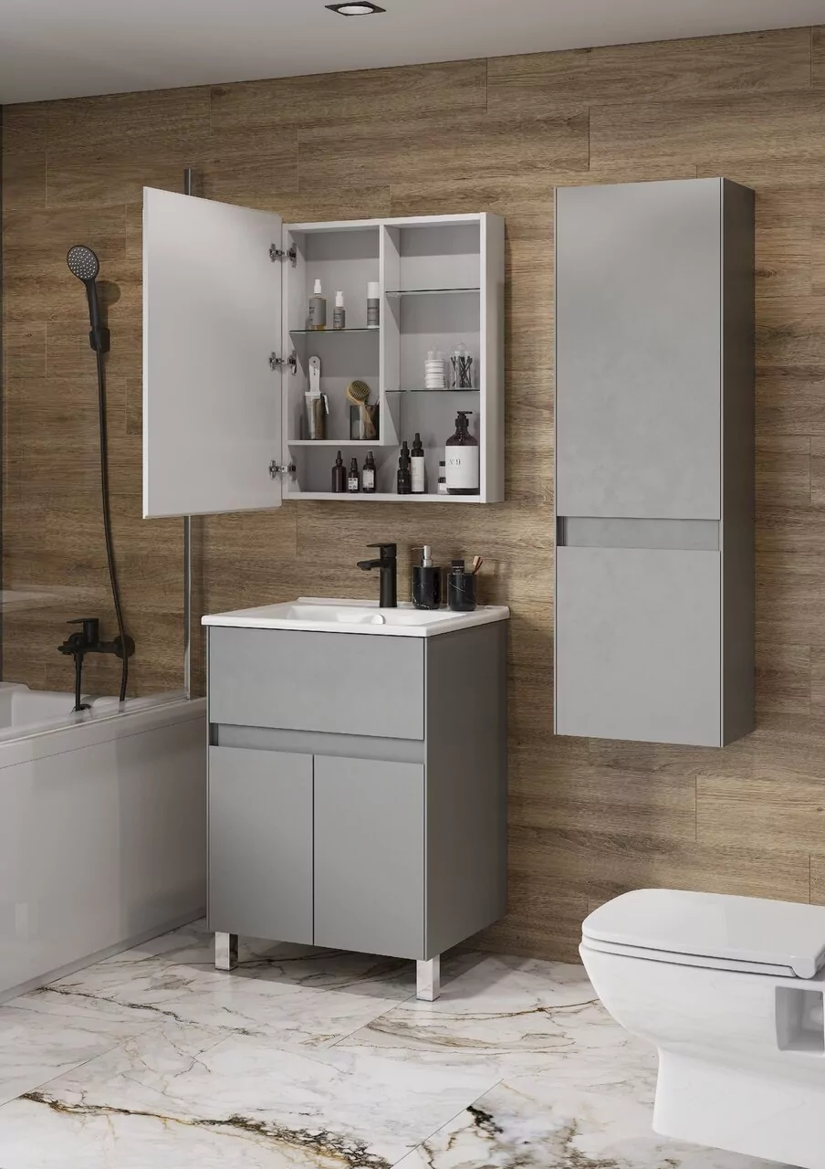 Зеркало-шкаф Aquaton Лондри 60, белый