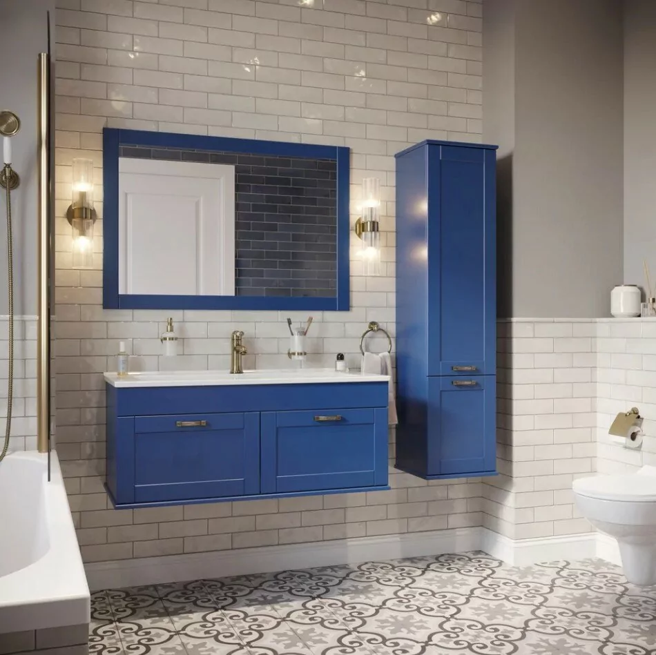 Тумба с раковиной Sanflor Ванесса 105 подвесная, индиго Тумба с раковиной Sanflor Ванесса 105 подвесная, индиго