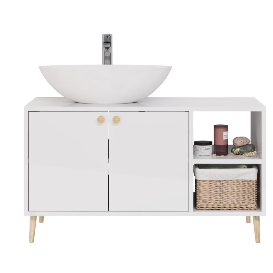 Тумба с раковиной напольная Dreja Luno 100 см, белый