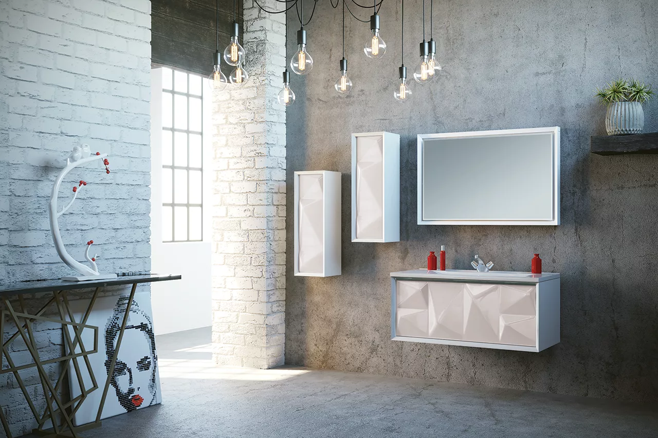 Зеркало 1Marka Romb 90 White белый