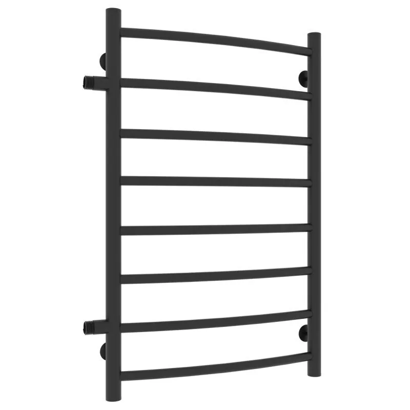 Полотенцесушитель водяной Laris Классик П8 500х800 МЦ 500-1 боковой, черный матовый