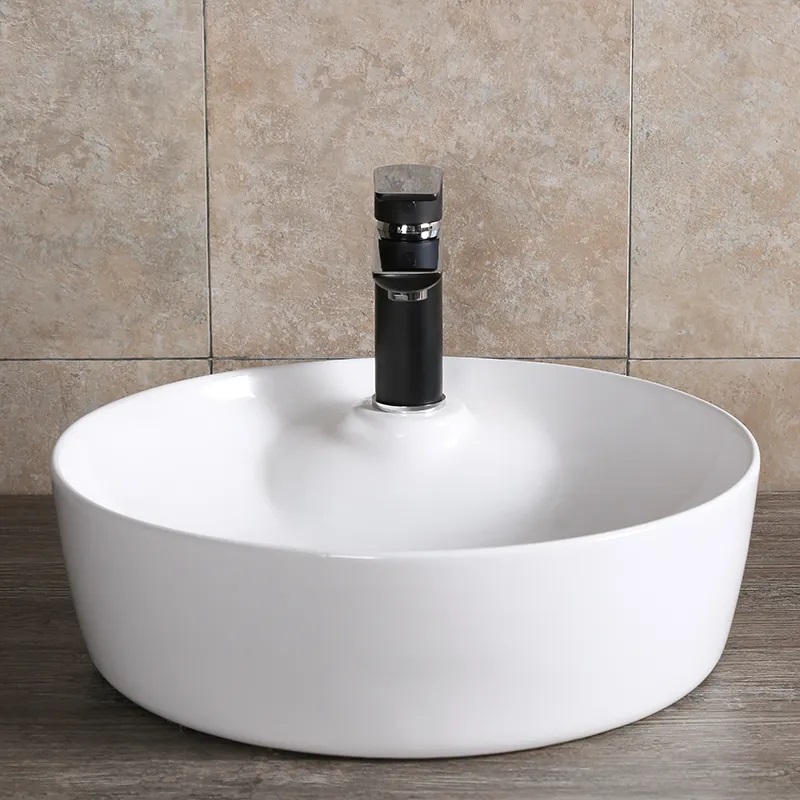 Раковина Ceruttispa CR0090 накладная, белая, круглая, с отверстием под смеситель 440х440х130