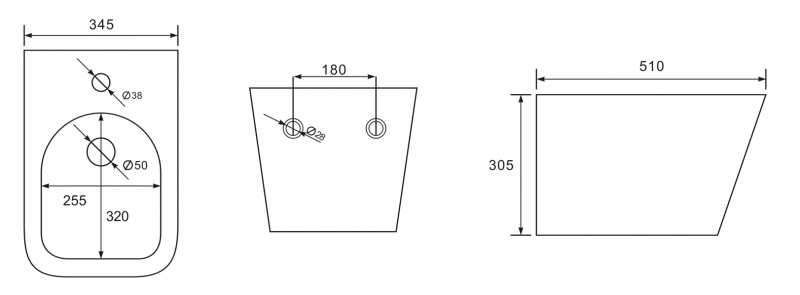 Биде подвесное Esbano GARTEZ (White) 510x345x300