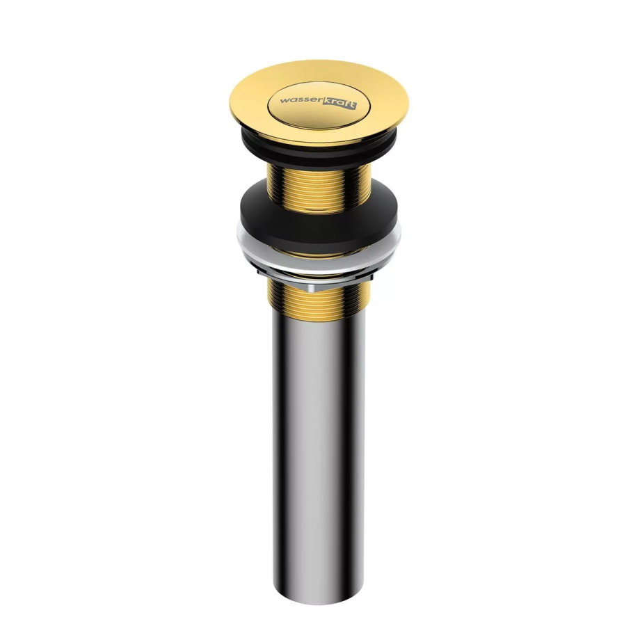 Донный клапан WasserKraft A253 PVD-покрытие глянцевое золото