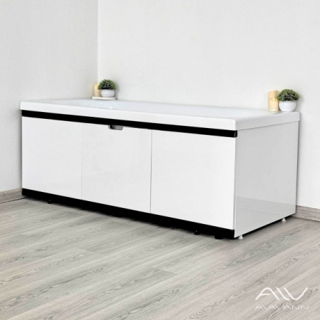 Экран под ванну Alavann Rita Black 160 раздвижной со съемной дверкой белый