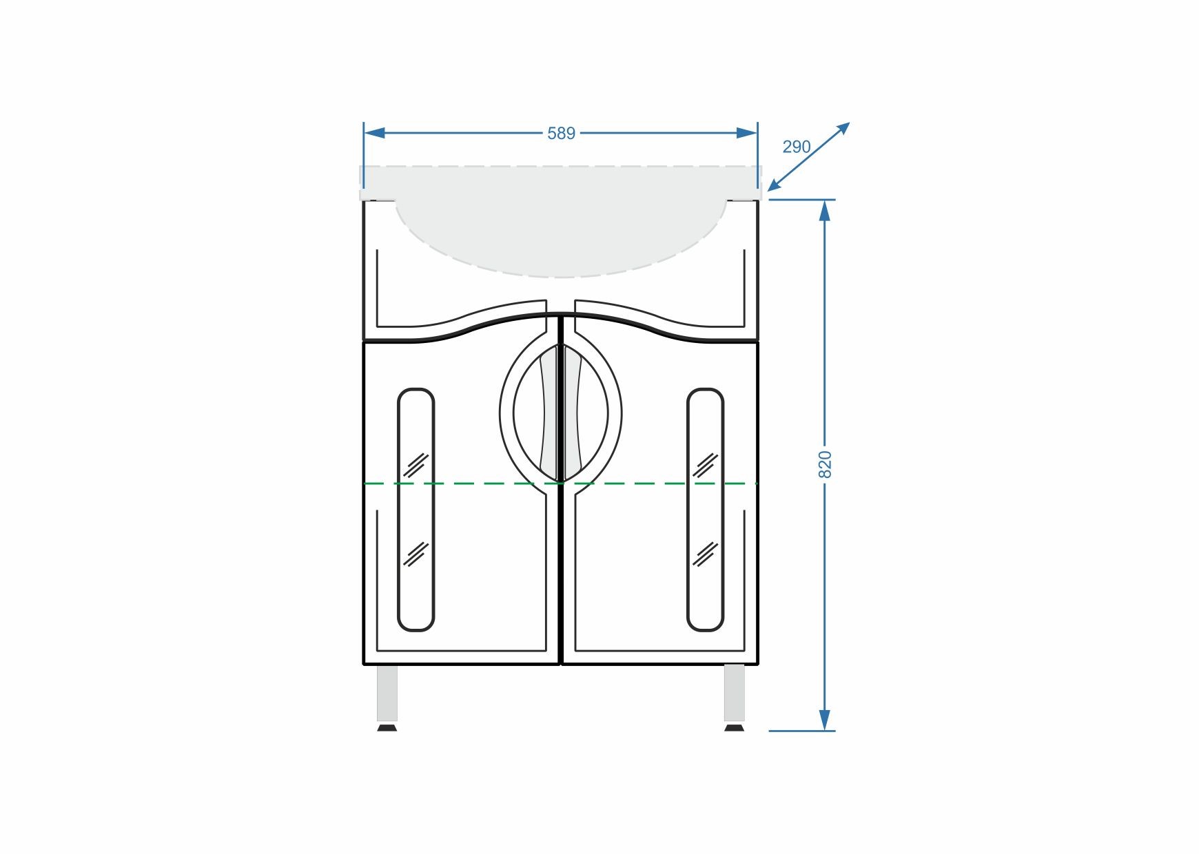 Тумба с раковиной Stella Polar Сильва 60 напольная, белая