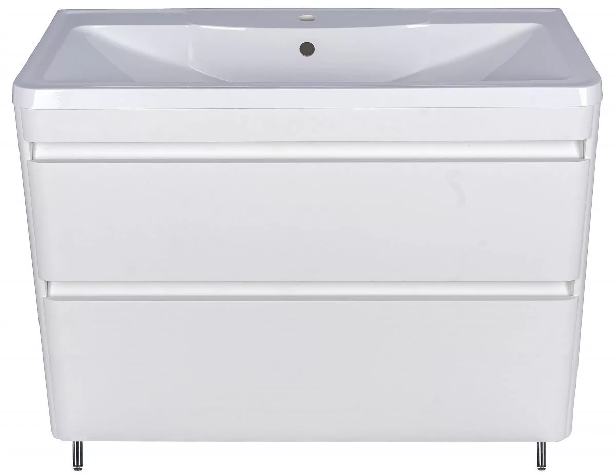 Тумба напольная Style Line Атлантика 100 Plus Люкс с раковиной Атлантика 100, антискрейч, белый матовый