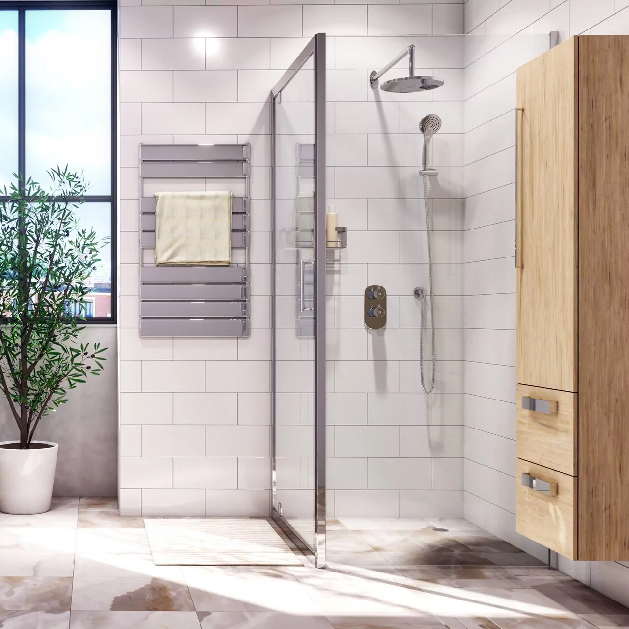 Душевой уголок WasserKraft Berkel 48P06 120х80 прямоугольный, без поддона, прозрачное стекло, хром