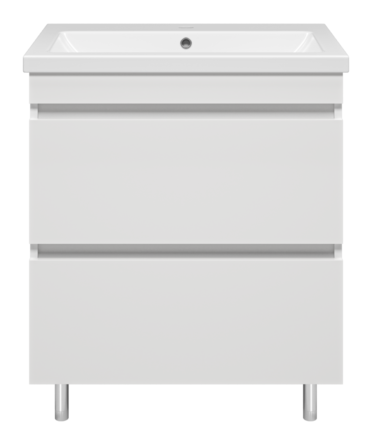 Тумба с раковиной Misty Енисей 70 с 2 ящиками, белый