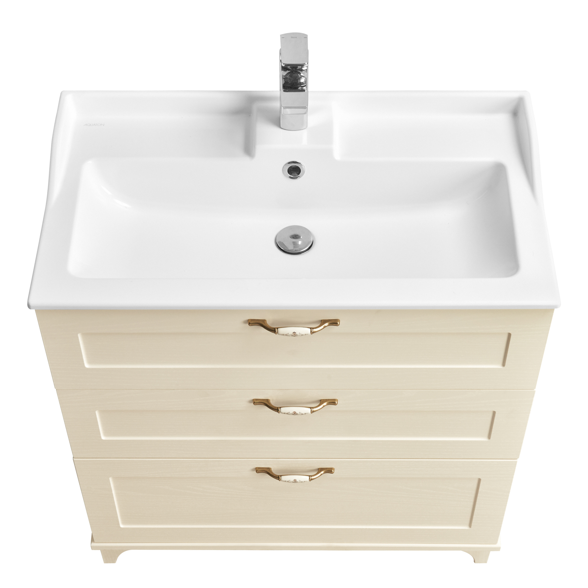 Тумба напольная Aquaton Леон 80 раковиной Премьер М 80, дуб бежевый