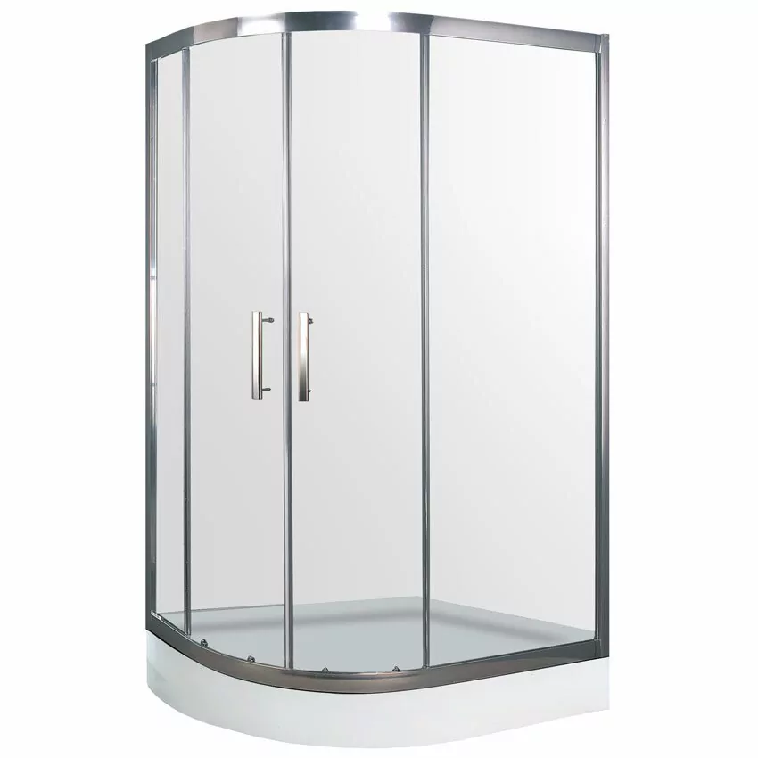 Душевой уголок Timo BY-549 R прозрачный 80х120 асимметричный, с низким поддоном, хром