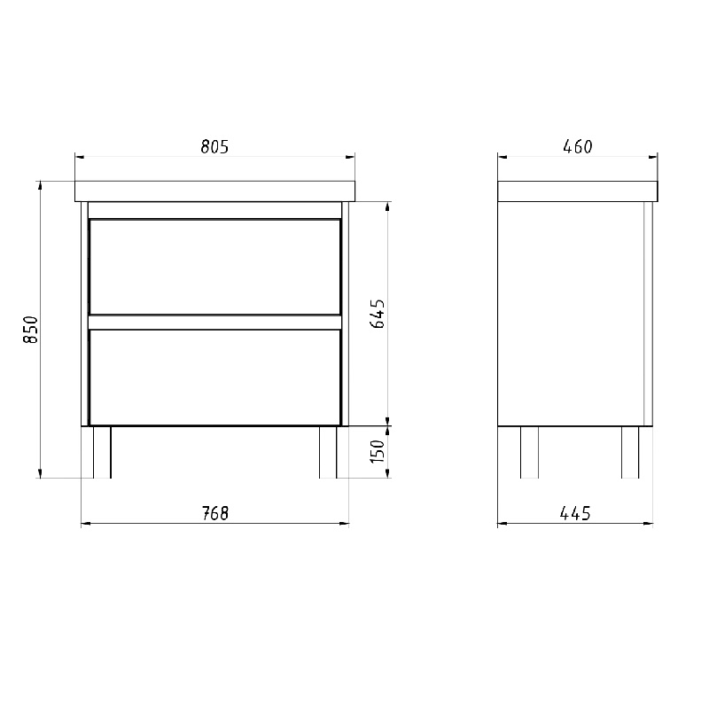 Тумба с раковиной напольная Dreja Luxury Plus 80 см, белый