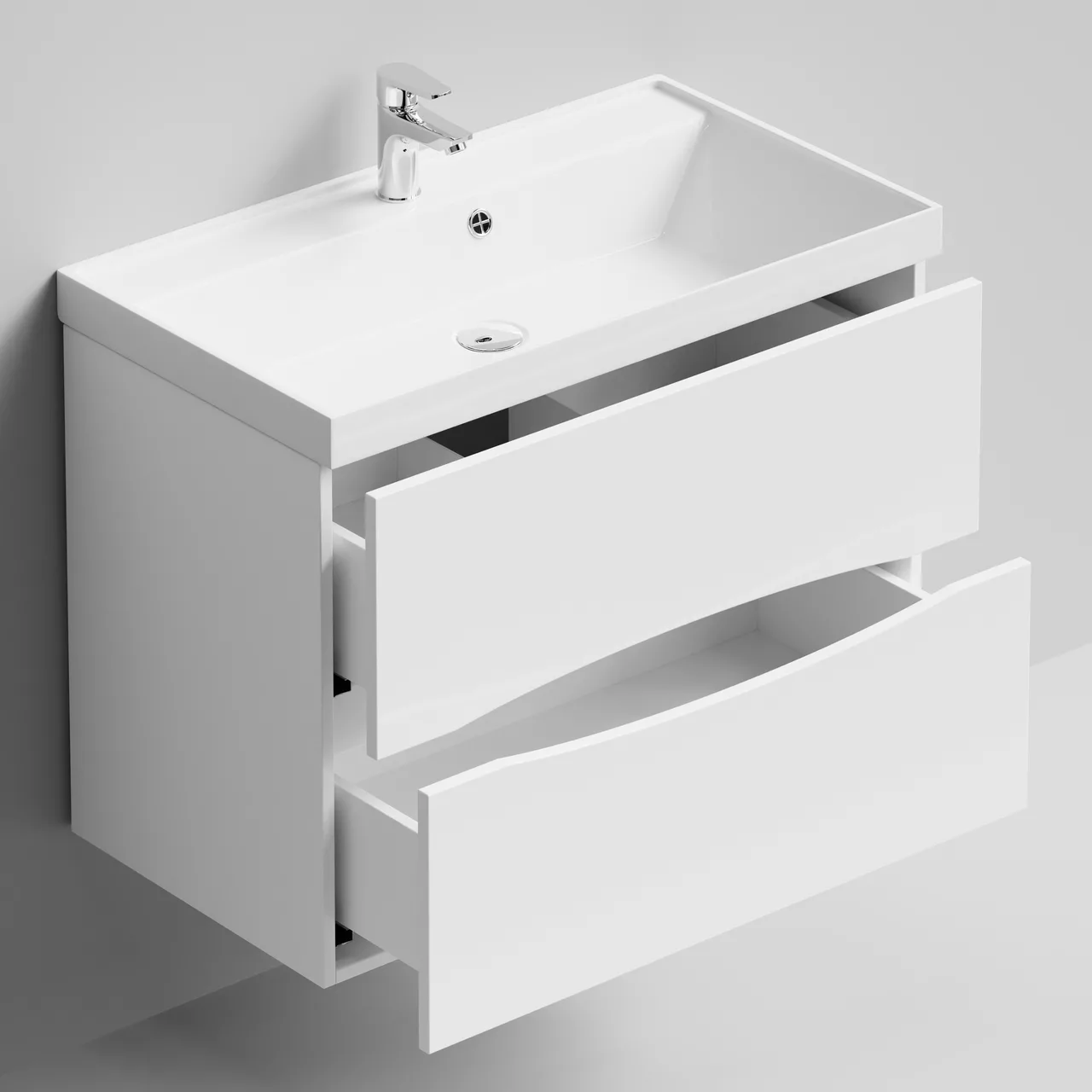 Тумба подвесная Vod-ok Лайт 80 с раковиной Classica 80, белая + 13 цветов