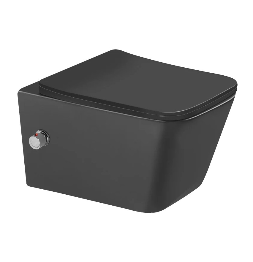 Унитаз-биде SantiLine SL-5004MB-BD подвесной, черный матовый