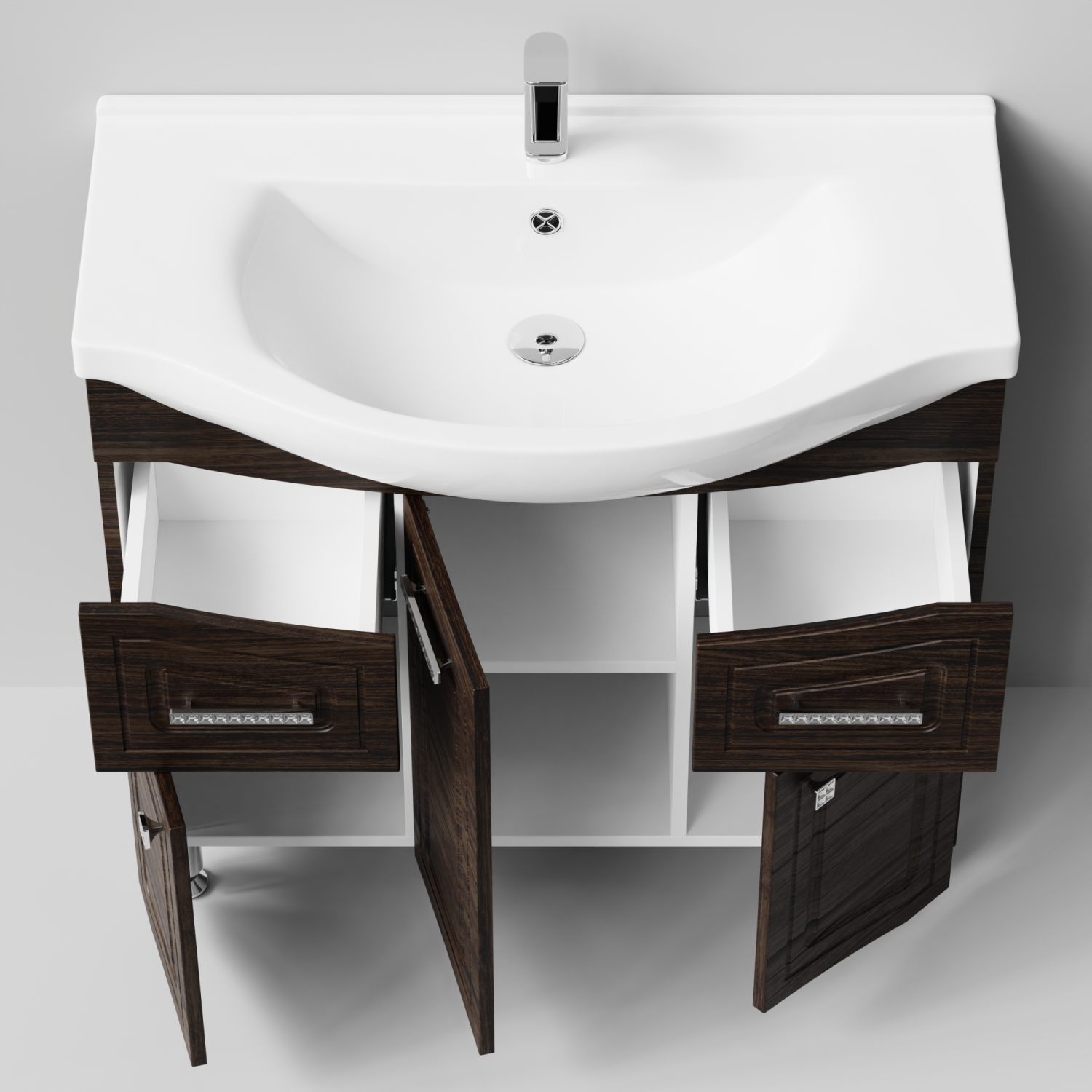 Тумба с раковиной Адам 90 напольная, Палисандр, петли слева