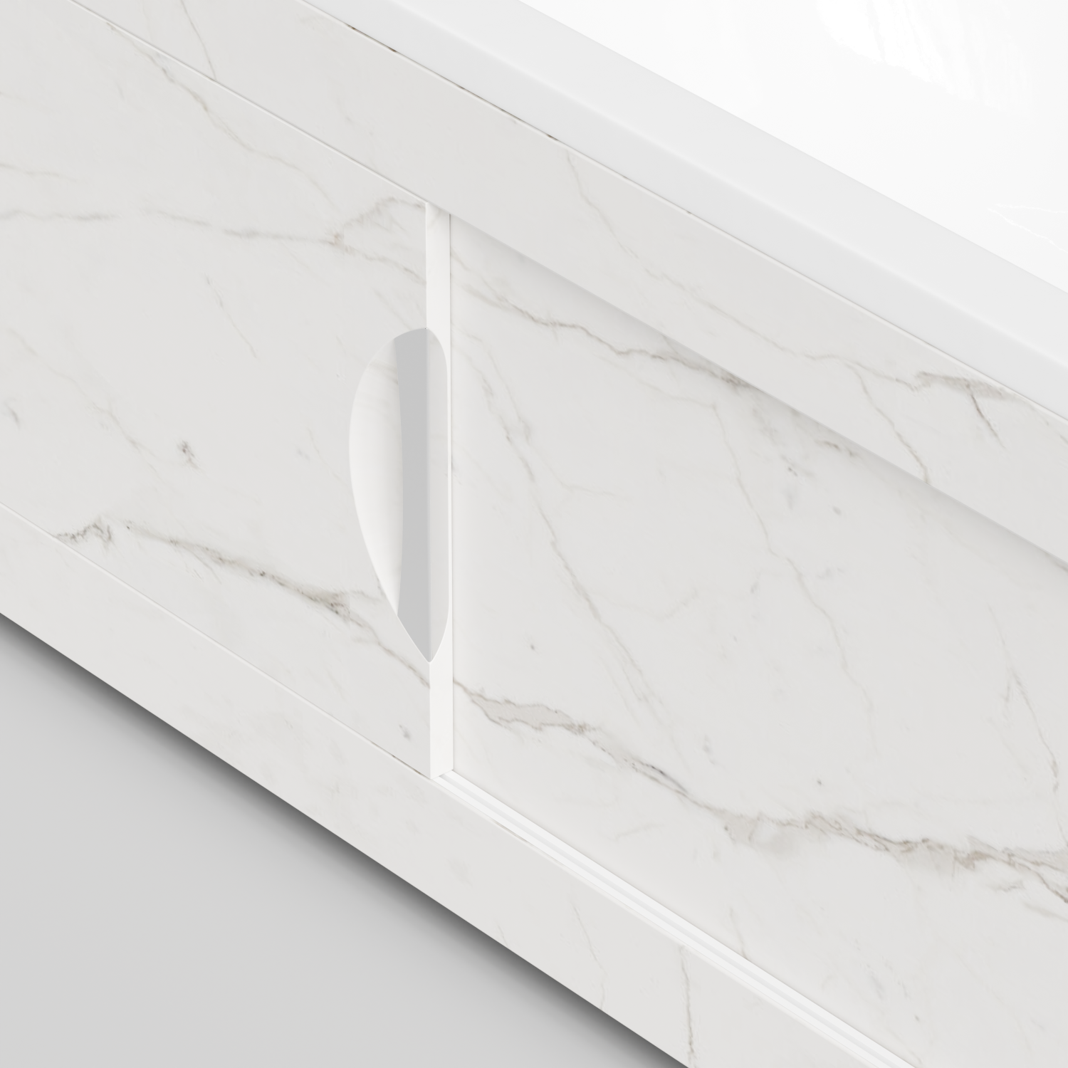 Экран под ванну Vod-ok Топ 180 раздвижной Мрамор Белый натур милк