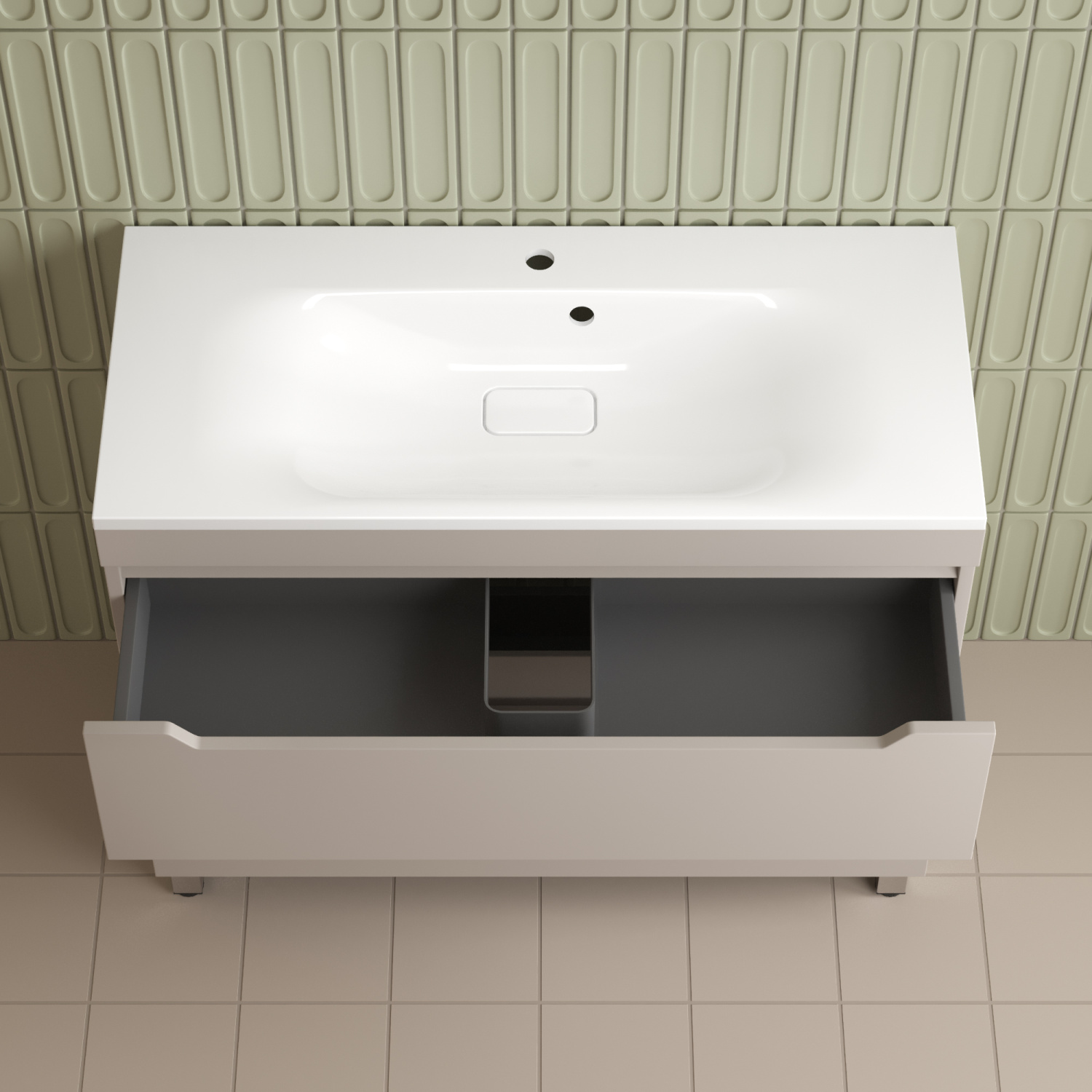 Тумба напольная Style Line Остин 100 с раковиной Фортуна 100 белый, крем