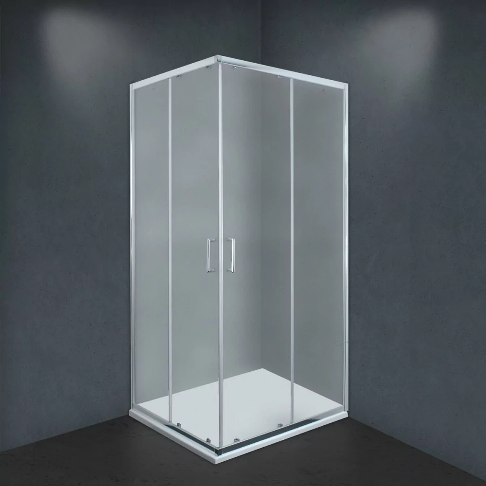 Душевой уголок Timo Altti 618 Foggy Glass матовый 80х80 квадратный, без поддона, хром от магазина Vanna-Vanna.ru!