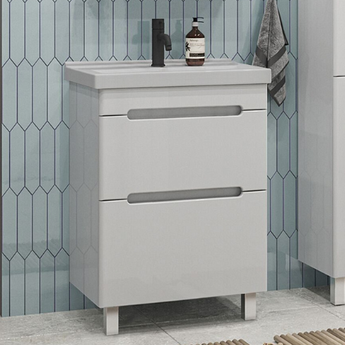 Тумба напольная SanStar Адель 60 с раковиной Фест 60, белая