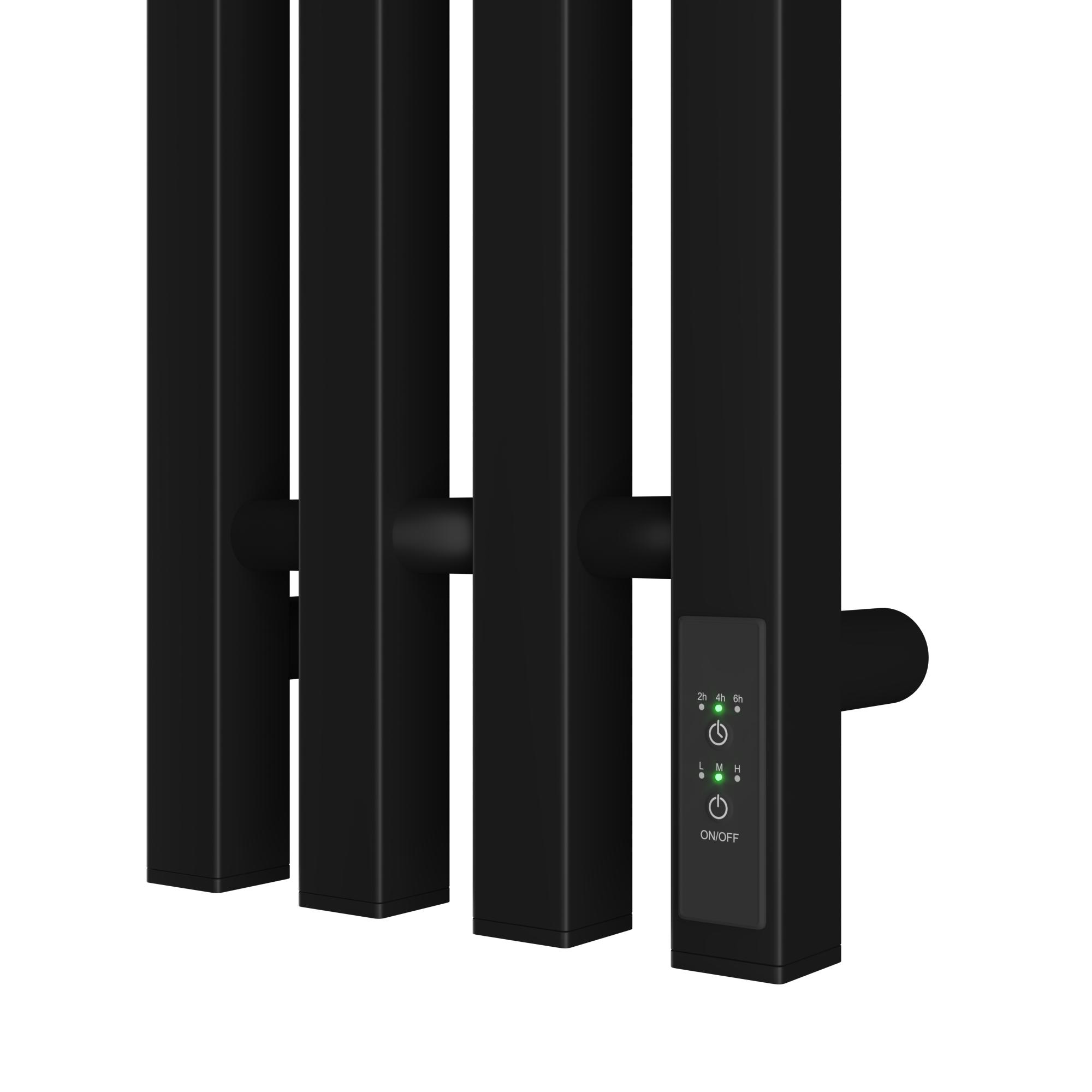 Полотенцесушитель электрический APEXTERMO Sirius SR10123BM 1200x180 с крючками, черный матовый