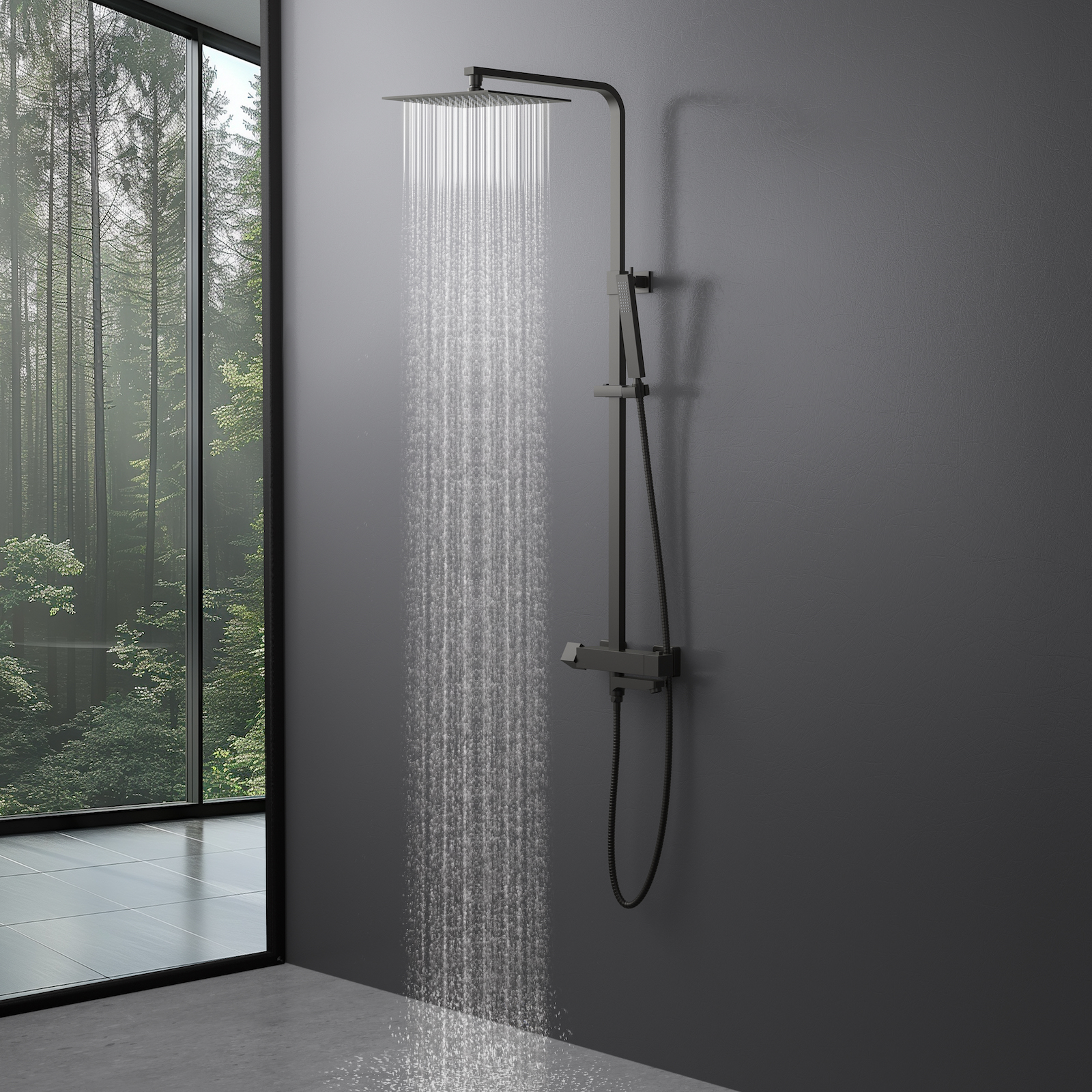 Душевая система с термостатом Timo Tetra-thermo SX-0169/18 черное золото