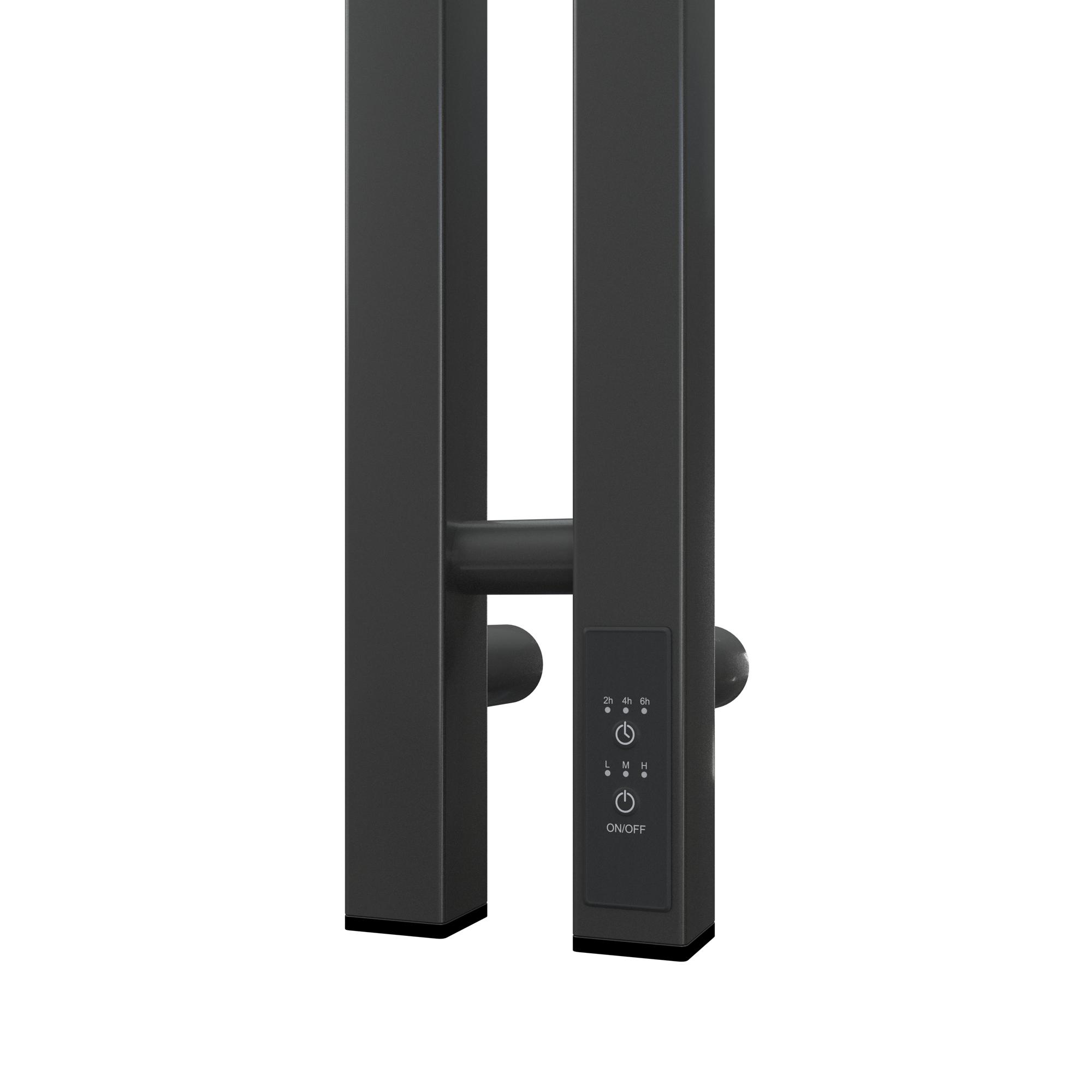 Полотенцесушитель электрический APEXTERMO Sirius SR10121GF 1200x80 с крючками, графит металлик